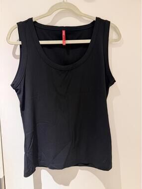 Spanx Black Ribbed Tank Top Large